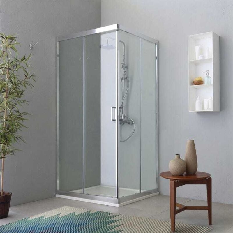 Kiamami Valentina - Paroi De Douche 90X120 Au Design Moderne Avec Un Profilé Plat Fly