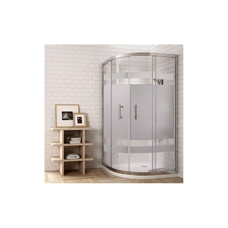 Decohor - Cabine de douche anguler semi-circulaire (quart de cercle) 80X80 Sérigraphie