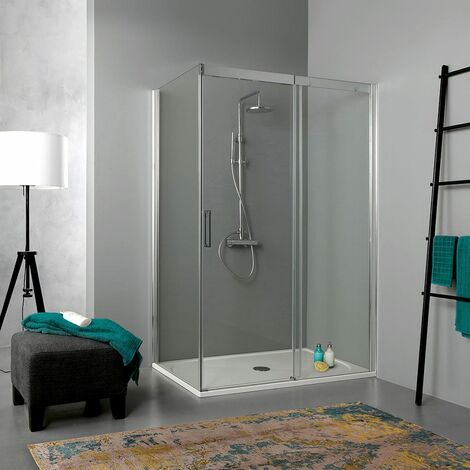 CABINE DE DOUCHE AVEC PORTE COULISSANTE 80X140 TRANSPARENTE DREAM
