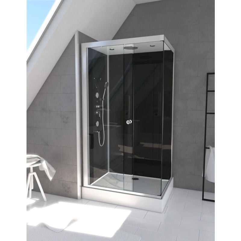 Cabine de douche rectangle 110X80X215cm - raven