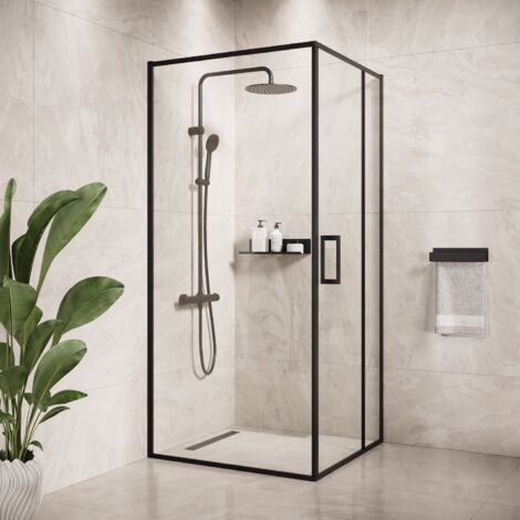 Cabine de Douche Belize - 90 x 90 x 190 cm - Badplaats - Noir -