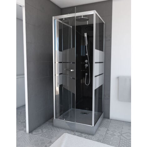Cabine de douche carrée AURLANE SCRATCHY 80 - 80x80x220cm