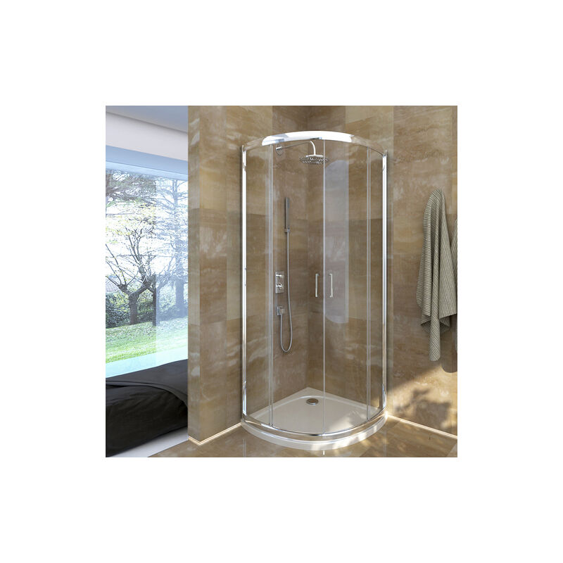 Dhimp - Paroi de douche circulaire en verre transparent - Essential
