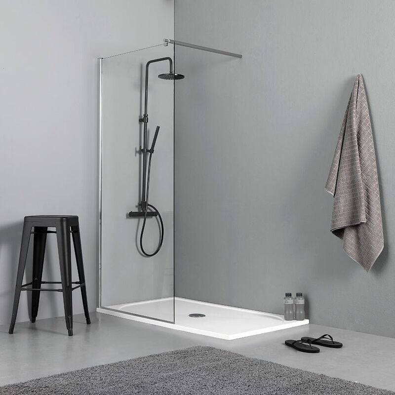 Paroi De Douche Walk-In En 110 Cm H 190 Cm Verre Transparent