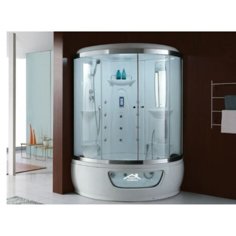 Cabine de douche complète angulaire hydromassante ELENA 150x150 cm x 220 cm