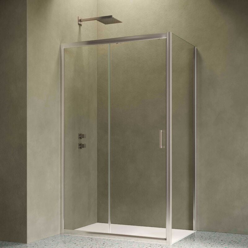 Cabine de douche d'angle 120x90 cm avec 1 porte - Siro
