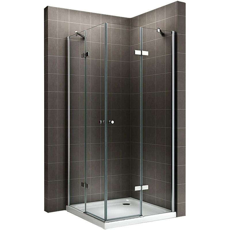 Cabine de douche d'angle 70x90 cm - Hauteur 180 cm - verre transparent