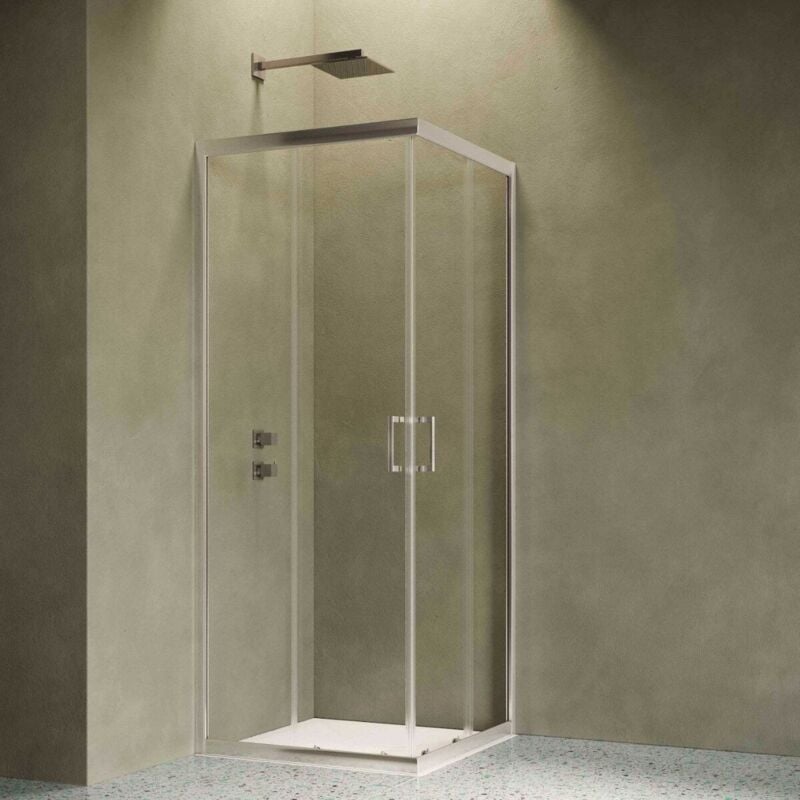 Siro - Cabine de douche d'angle 80x70 cm avec 2 portes