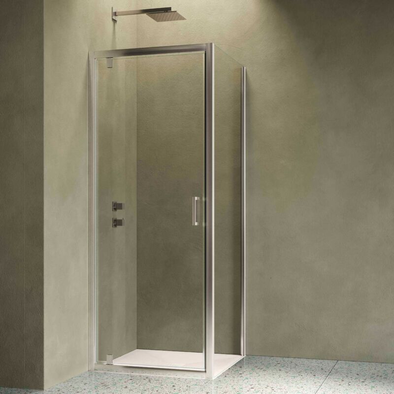 Siro - Cabine de douche d'angle 90x70 cm avec 1 porte battante