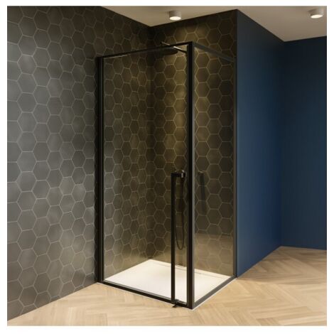 Cabine de douche d'angle LUCID 201 RIHO 100x80 x200cm avec porte battante