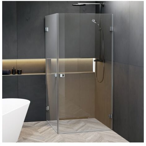 Cabine de douche d'angle SCANDIC NXT 209 RIHO 100x90 x200cm à charnière chromée