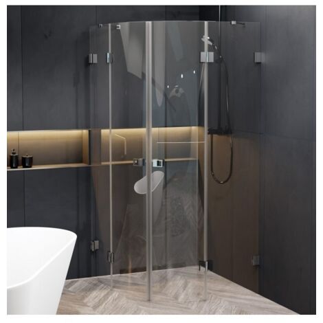 Cabine de douche ¼ de cercle SCANDIC NXT 309 RIHO 100x100 x200cm à charnière chromée