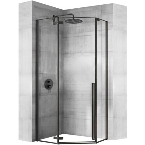 CABINE DE DOUCHE DIAMOND BLACK MAT 100X100 - Transparent/Noir