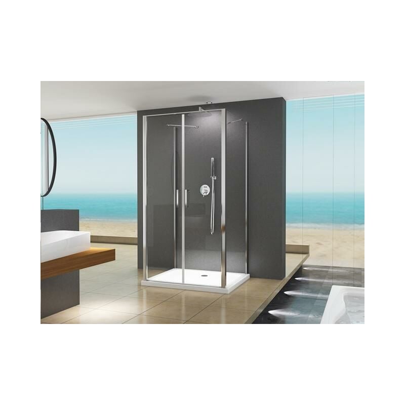 Buylando - Cabine de douche en forme u Nora 100x90x195cm / 8 mm / en verre sans receveur de douche, salle de bain.