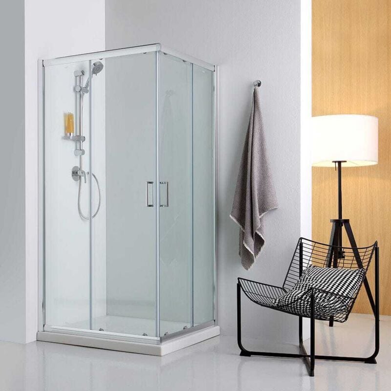 Kiamami Valentina - Paroi De Douche En Verre 70X90 Avec Receveur De Douche En Céramique De 6Cm