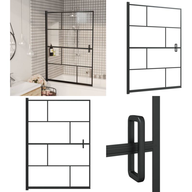 Vidaxl - Cabine de douche esg 100x140 cm Noir - enclos de douche - cabine de douche - Home & Living