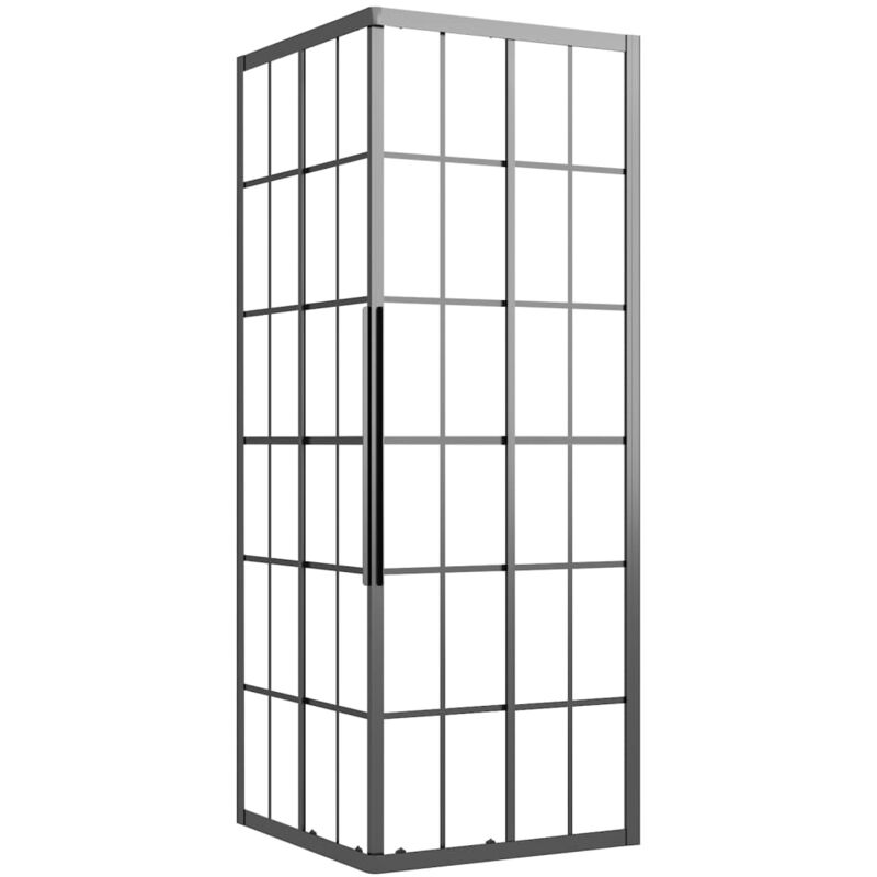 Cabine de douche ESG dépoli 80x80x180 cm Noir vidaXL