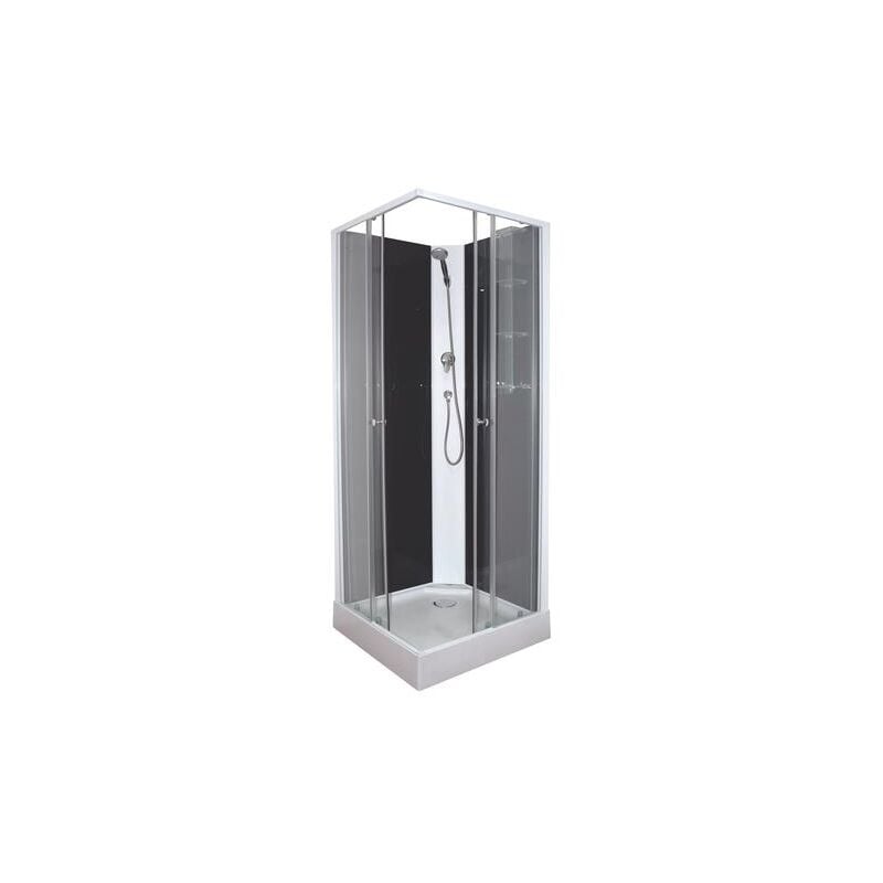 Ondee - Cabine melia - Sans silicone - 80x80cm - Profilés aluminium - Blanc - En kit