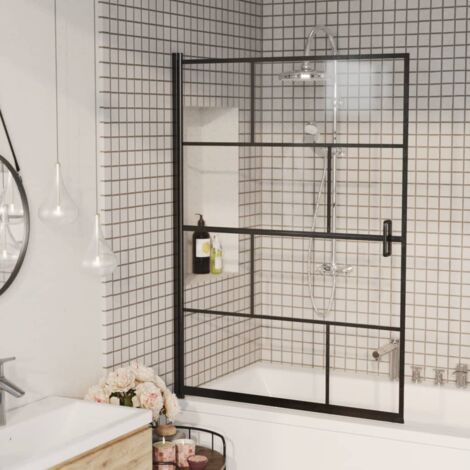 Cabine de douche intégrale, Cabine de douche complète, Paroi de douche verre ESG 100x140 cm Noir BXZ1841