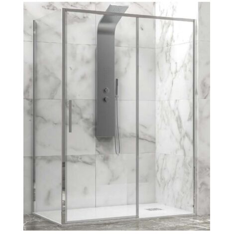 Cabine de douche LEA 400 120x70 x200 cm profilé chromé