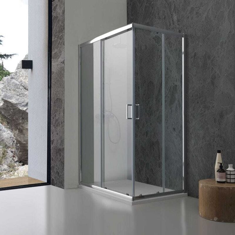 Kiamami Valentina - Paroi De Douche Modèle Giada 80X100 Verre Transparent