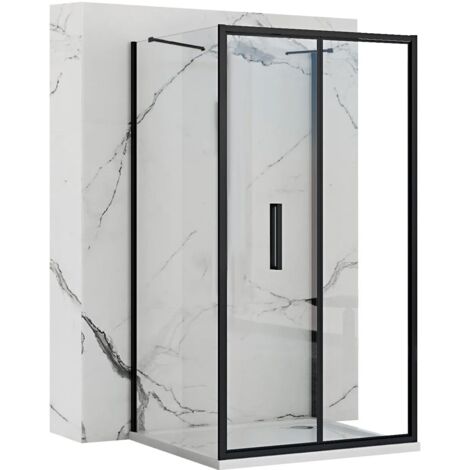 CABINE DE DOUCHE MURALE RAPID FOLD BLACK 90x90