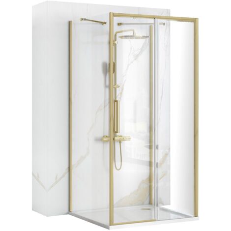 Cabine de douche Murale REA Rapid Slide Brush Gold 150x80