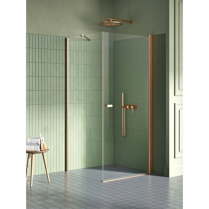 Otitec - Cabine de douche pivotante 90x90 cm cuivre brossé monako copper brushed - cuivre brossé