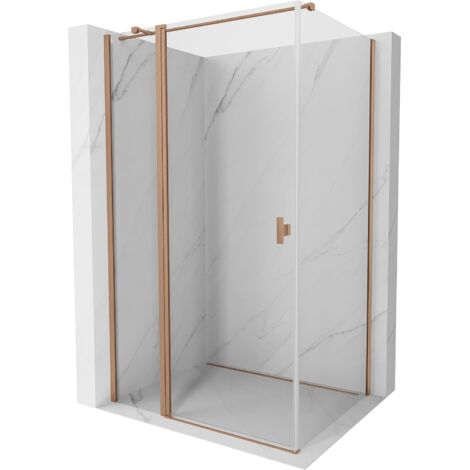 Cabine de douche pivotante Mexen Mist T 70 x 90 cm, transparent, cuivre brossé - 8A4T-070-090-65-00