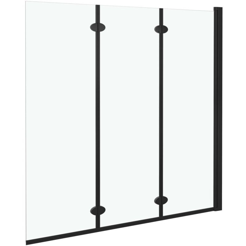 Cabine de douche pliable 3 panneaux paroi de douche cabine de baignoire écran de douche salle de bain maison intérieur esg 130 x 138 cm noir