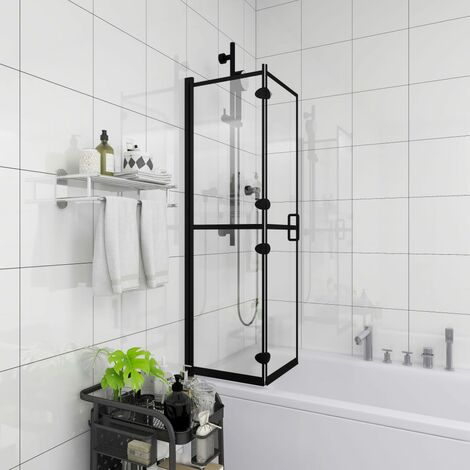 Cabine de douche pliable ESG - Style Contemporain - Porte de douche 100x140 cm Noir Chic-755628