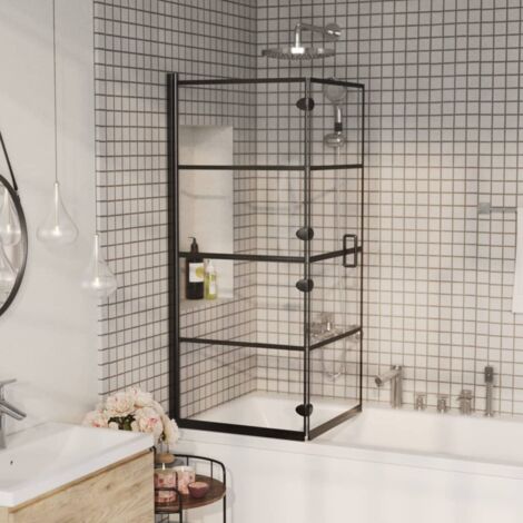 Cabine de douche pliable ESG - Style Contemporain - Porte de douche 120x140 cm Noir Chic-900024