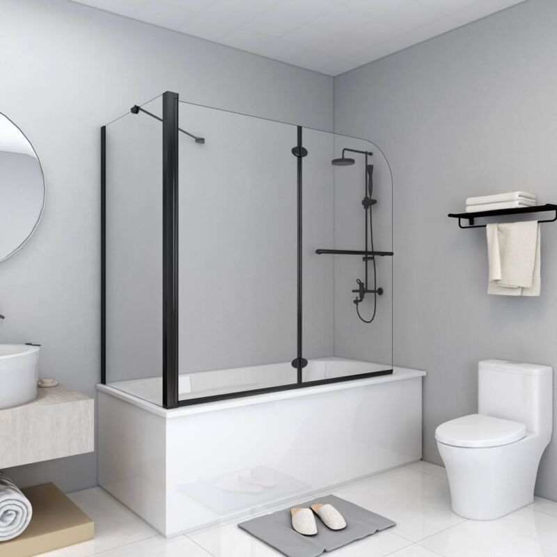 Maison Chic - Cabine de douche pliante esg Parois Cabine pour salle de bain 120x68x130 cm Noir 18698