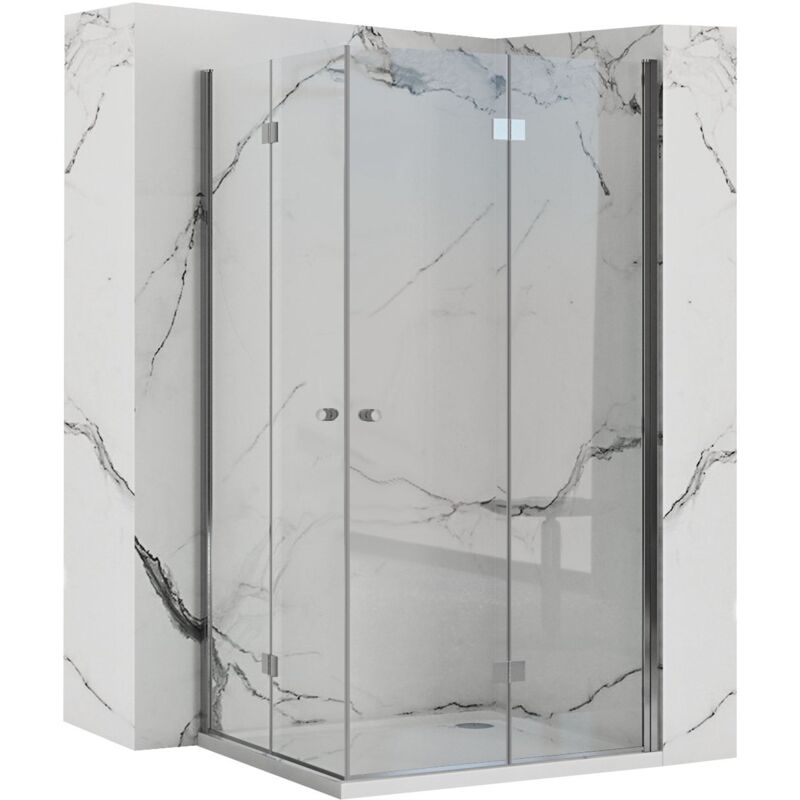 REA - cabine de douche pliante fold N2 modulée chrome 80x80