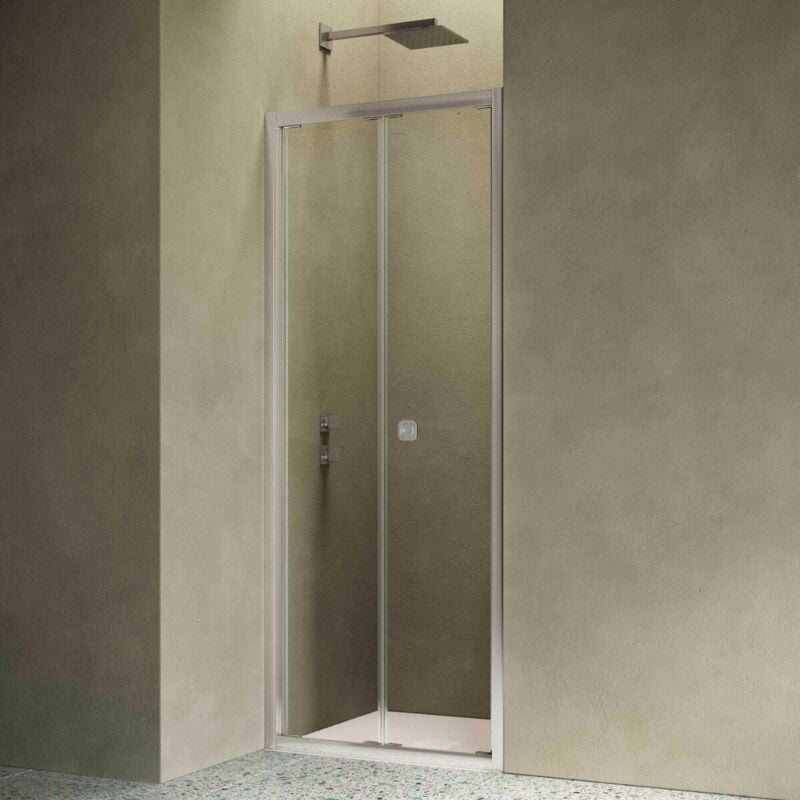 Siro - Cabine de douche pour niche 80 cm avec porte rabattable