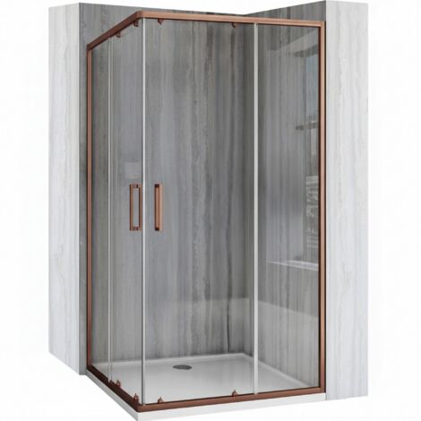 Cabine De Douche Rea City 80X100 Brush Copper