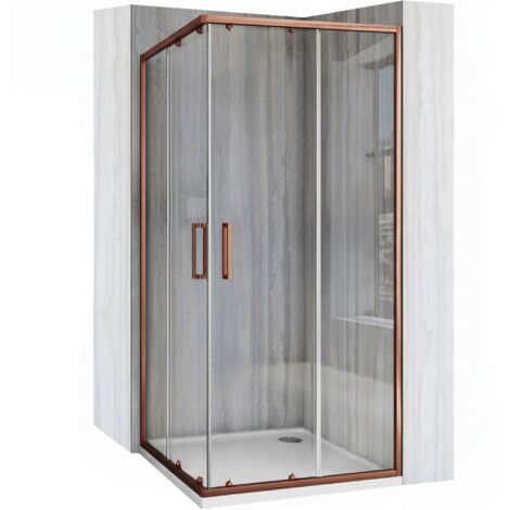 Cabine De Douche Rea City 80X80 Brush Copper