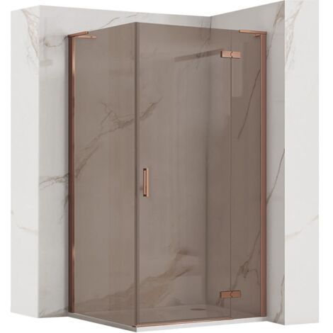CABINE DE DOUCHE REA HUGO 80X90 BRUSH COPPER