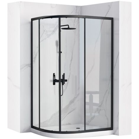 CABINE DE DOUCHE REA LOOK BLACK 80X100 + RECEVEUR DE DOUCHE LOOK WHITE