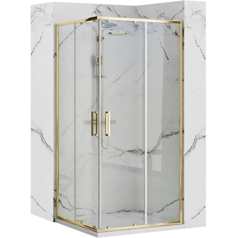Cabine de douche REA punto 90X90 gold