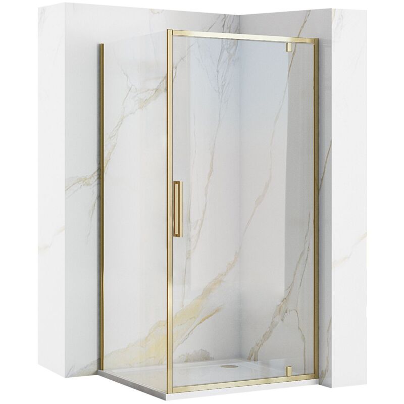 Cabine de douche REA rapid swing gold 100x100