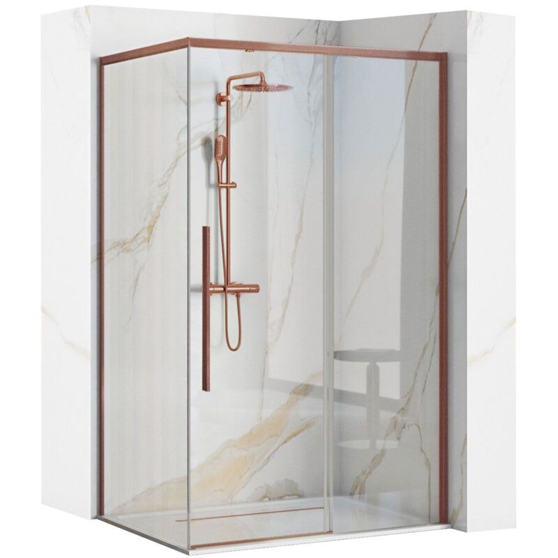 Cabine de douche REA solar 80X100 brush copper