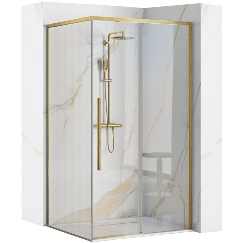 Cabine de douche REA solar 90X90 brush gold