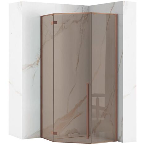CABINE DE DOUCHE + RECEVEUR DE DOUCHE REA DIAMOND BRUSH COPPER 90X90