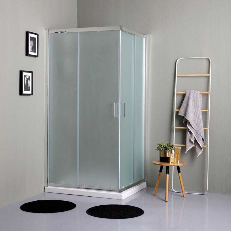 Kiamami Valentina - Paroi De Douche Rectangulaire 90X70 Satin 6Mm Coulissante Giada