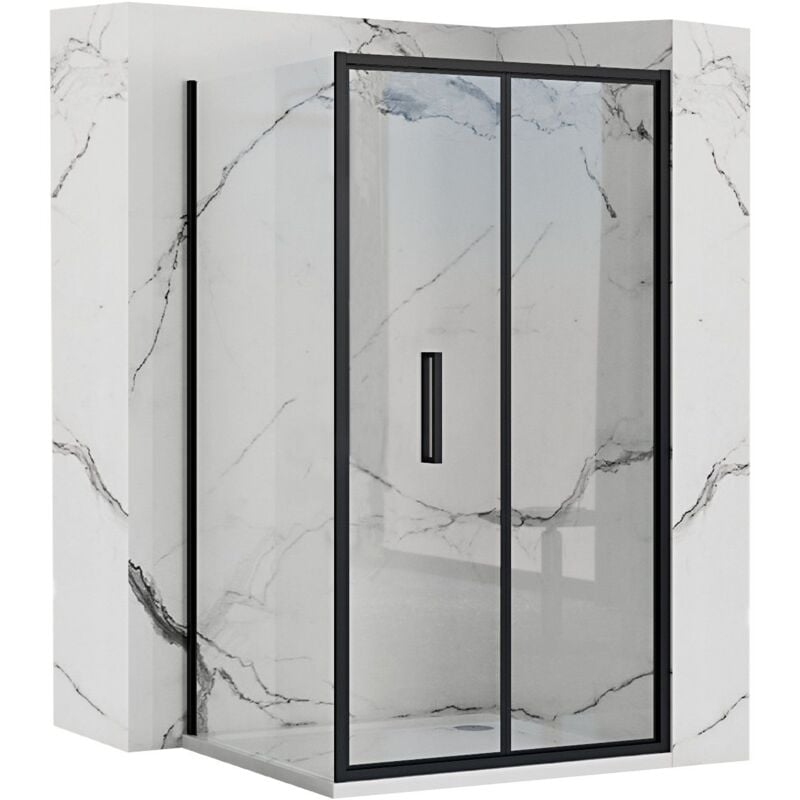 Cabine de douche rectangulaire rapid fold black 90x80