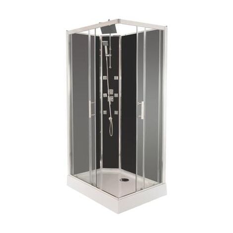 Cabine de douche SELIA 110x80 noire Hydromassante
