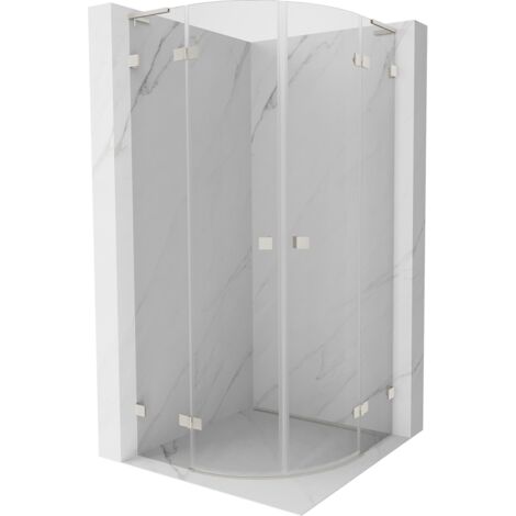 Cabine de douche semicirculaire pivotante Mexen Lunar L 100 x 100 cm, transparent, nickel brossé - 833L-100L-100P-97-00