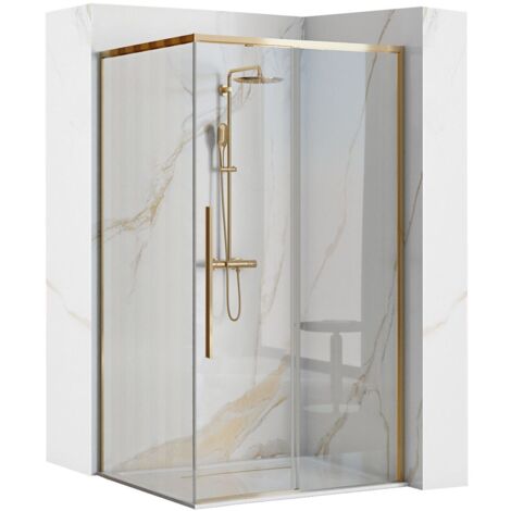 CABINE DE DOUCHE SOLAR GOLD 90X90 - Transparent/ Or