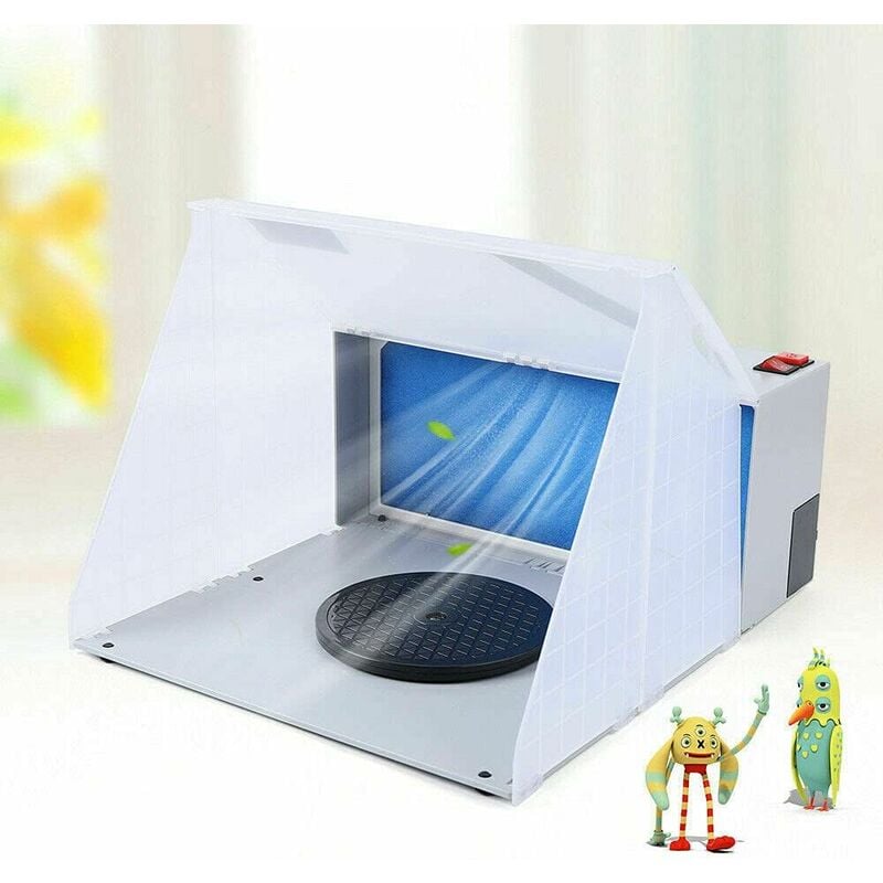 Gojoy - Cabine de peinture aérographe pour aérographe et travaux de peinture, Professionnel Système D'Aspiration Airbrush Filtre Cabine De